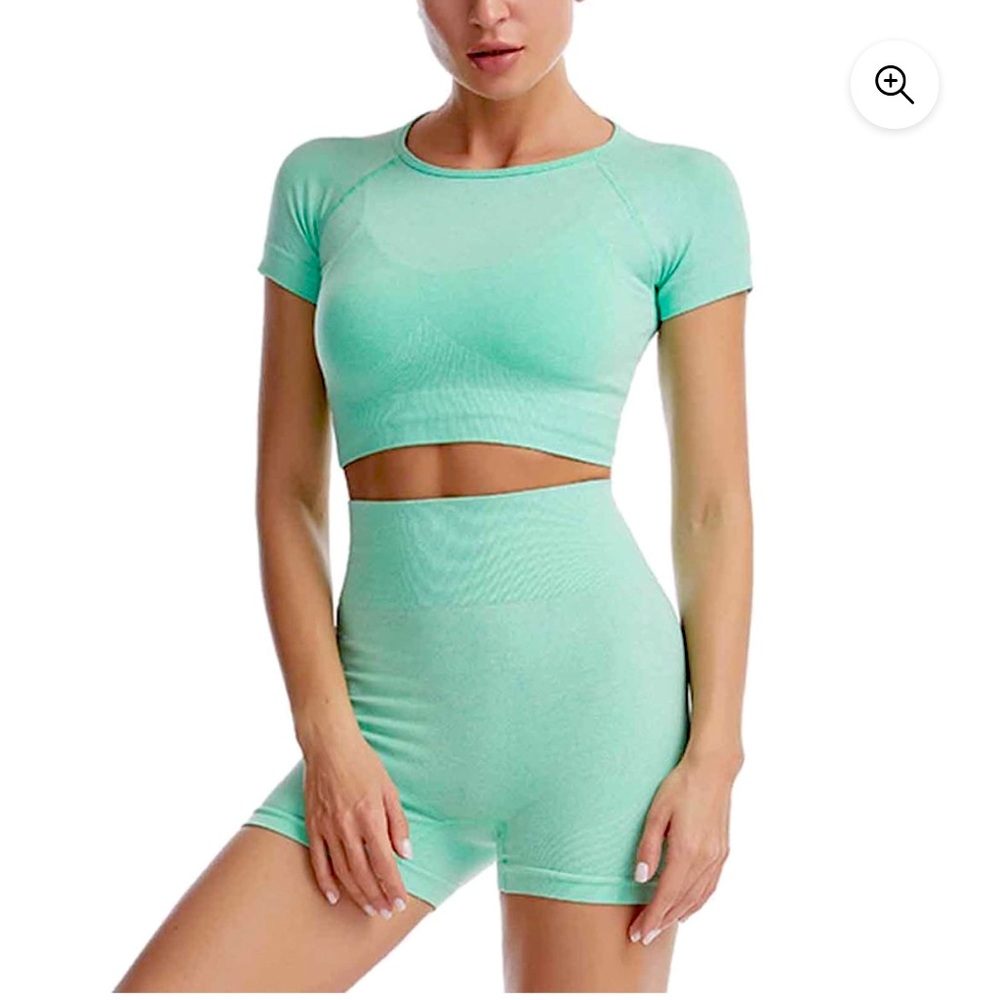 Green short and shirt workout set